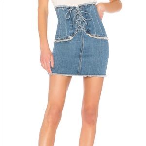 Bardot REVOLVE Corset Denim Skirt